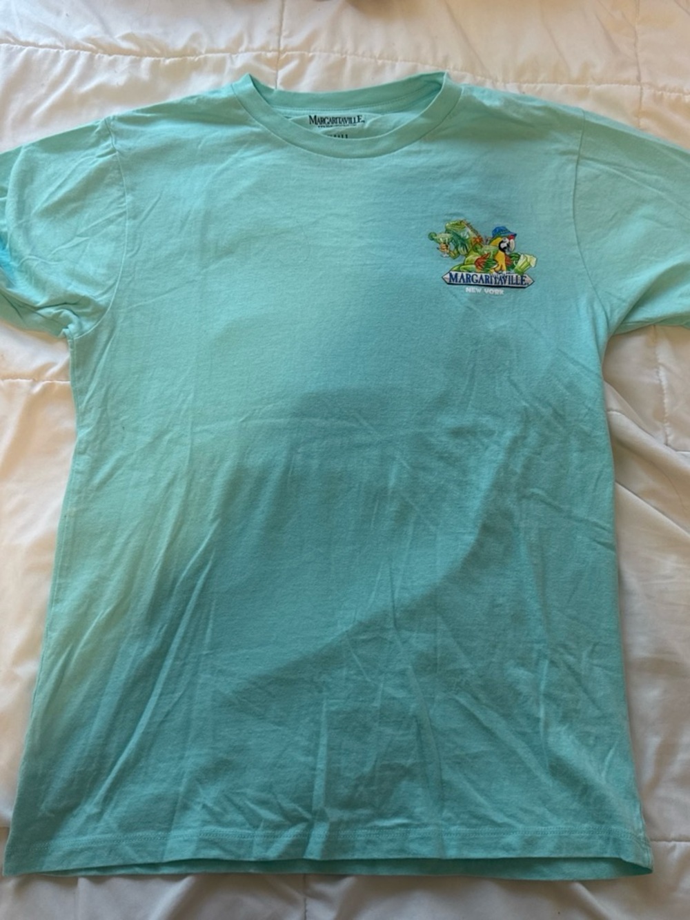 Margaritaville Short-Sleeve Tee in Aqua Green with Logo